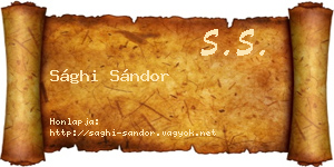 Sághi Sándor névjegykártya